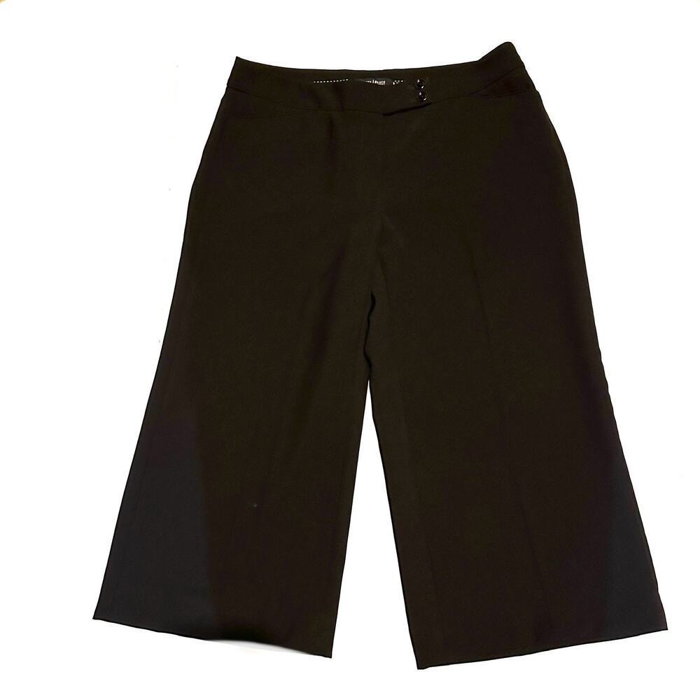White House Black Market Cropped Flare Leg Black Dress Pants Women's 6